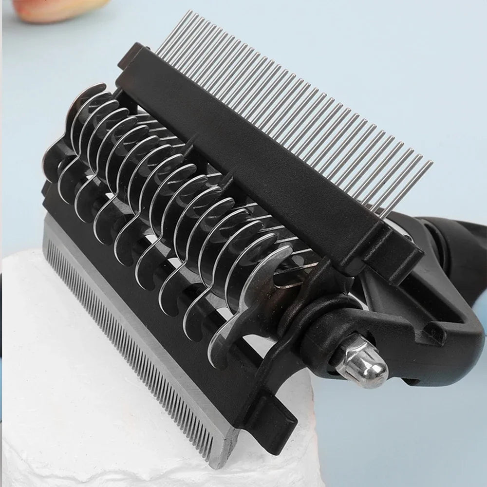 3 In 1 Pet Deshedding Brush - Dog Hair Remover & Grooming Tool