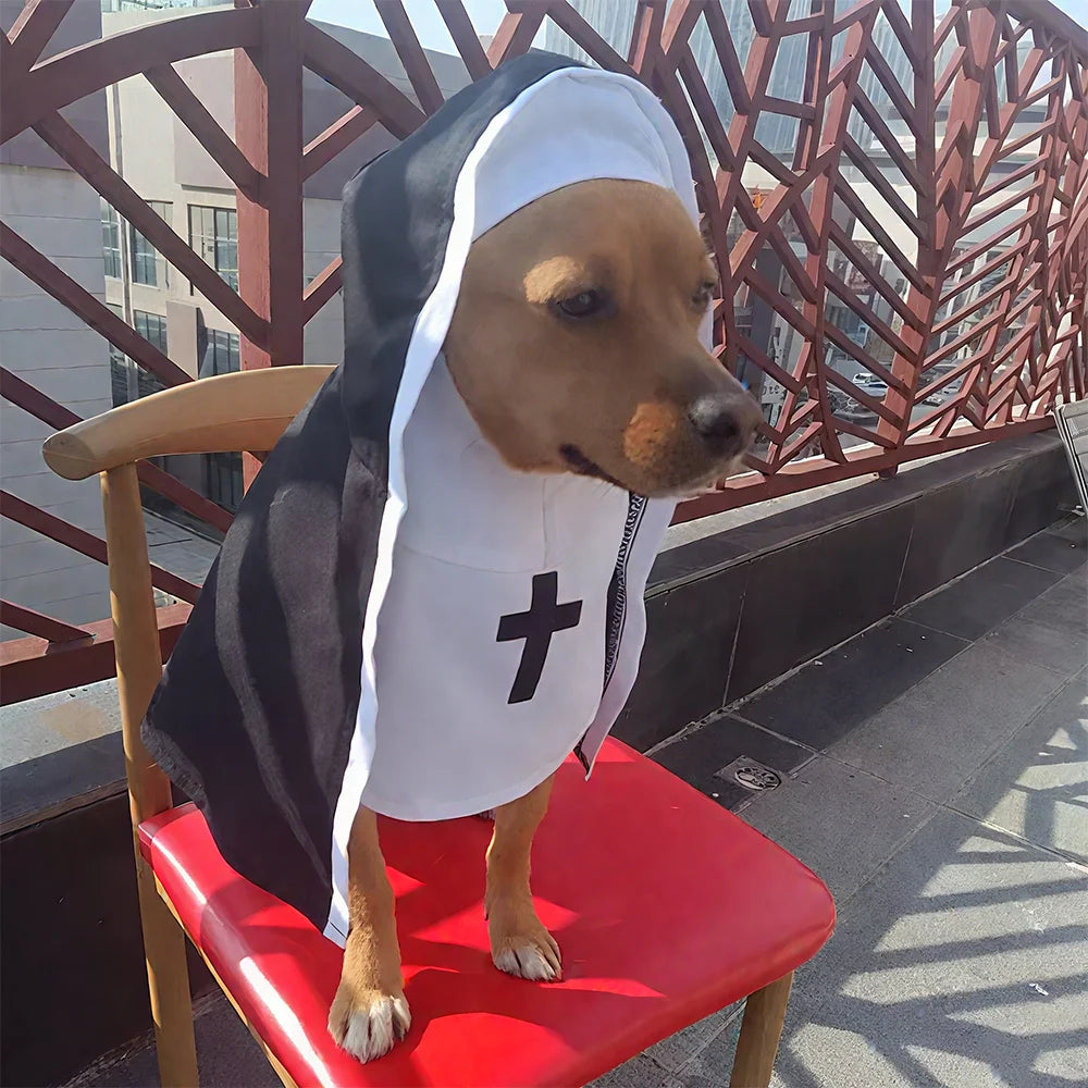 Halloween Dog Costume Cute Nun Cosplay Outfit For Small Large Dogs