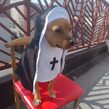 Halloween Dog Costume Cute Nun Cosplay Outfit For Small Large Dogs
