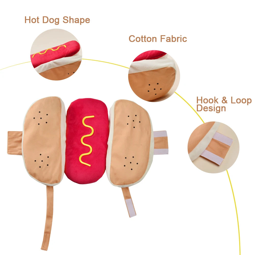 Halloween Hot Dog Costume For Small Dogs And Cats - Funny Pet Dress