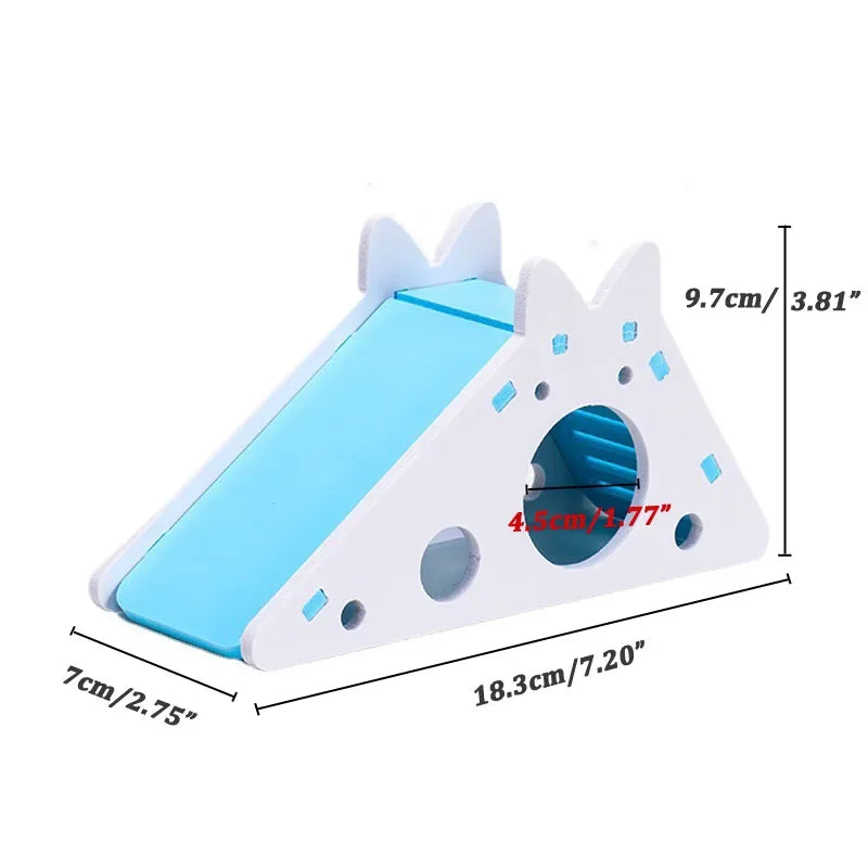 Wooden Hamster Slide Toy House For Small Pets Guinea Pigs