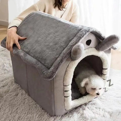 House Style Pet Bed For Small Dogs And Cats - Washable Winter Warm