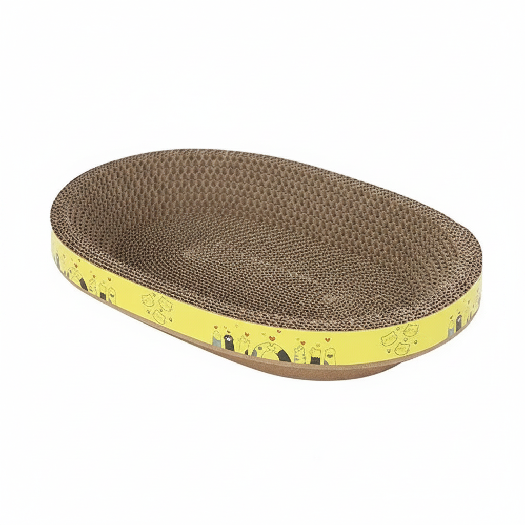 Cat Scratching Board Oval Corrugated Paper Furniture Protection Toy