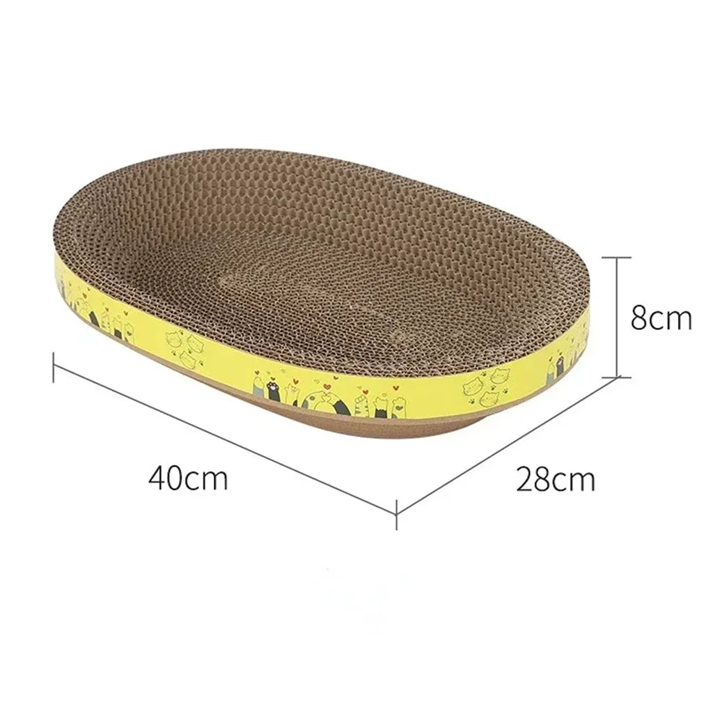 Cat Scratching Board Oval Corrugated Paper Furniture Protection Toy