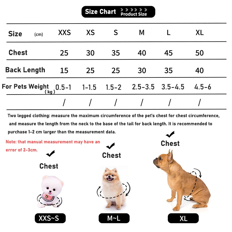 Cute Dog Winter Vest For Small Dogs Cats Warm Pet Sweater Jacket