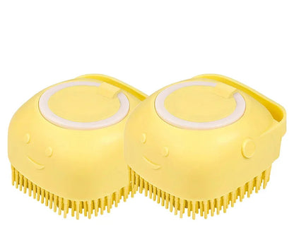 Dog Bath Brush Silicone Pet Shampoo Brush With Soap Dispenser