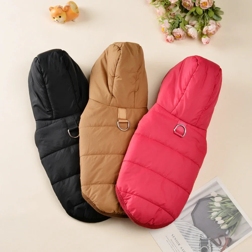 Warm Fleece Dog Coat Hoodie for Small Medium Dogs Winter Jacket