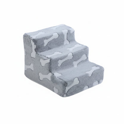 Pet Stairs Ramp 3-4 Step Dog Cat Ladder With Detachable Sponge