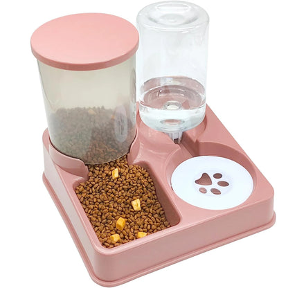 Automatic Cat Feeder Water Dispenser Set - 2 In 1 Pet Food Waterer