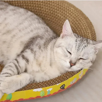 Cat Scratching Board Oval Corrugated Paper Furniture Protection Toy