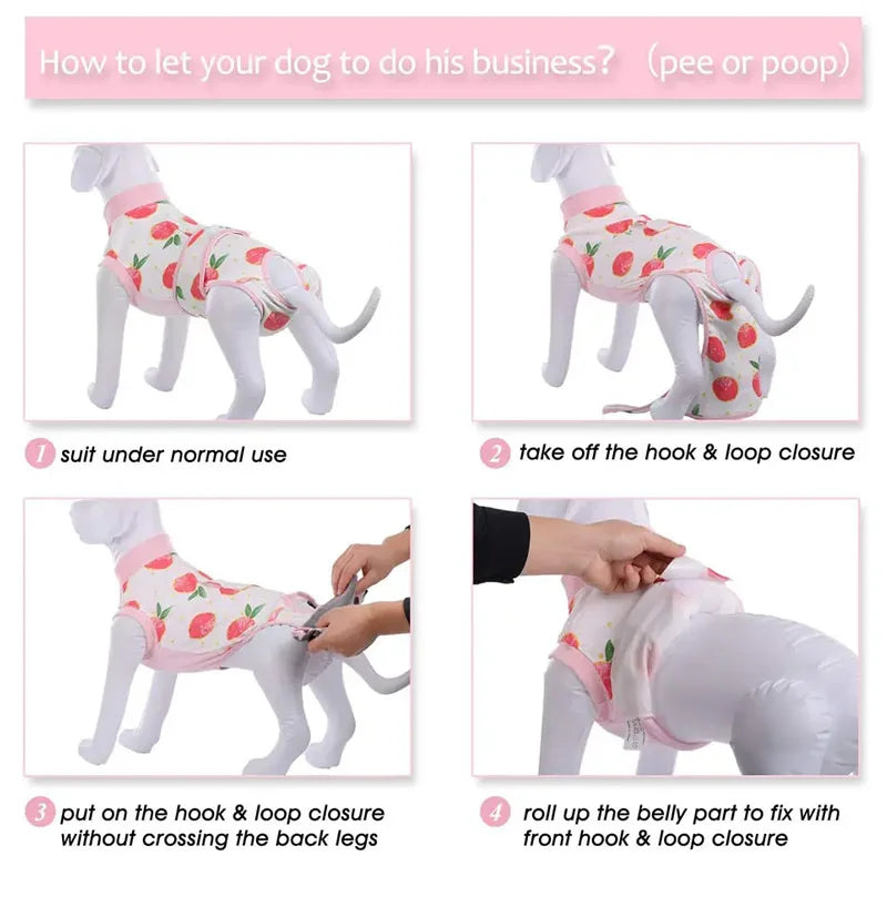 Recovery Suit For Dogs After Surgery - Soft Breathable Bodysuit