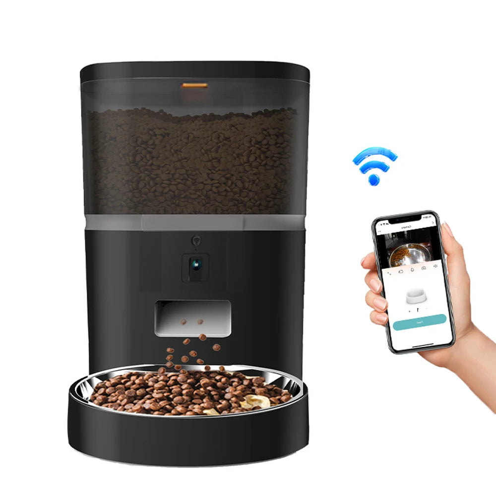 Smart Automatic Pet Feeder With Camera For Dogs And Cats