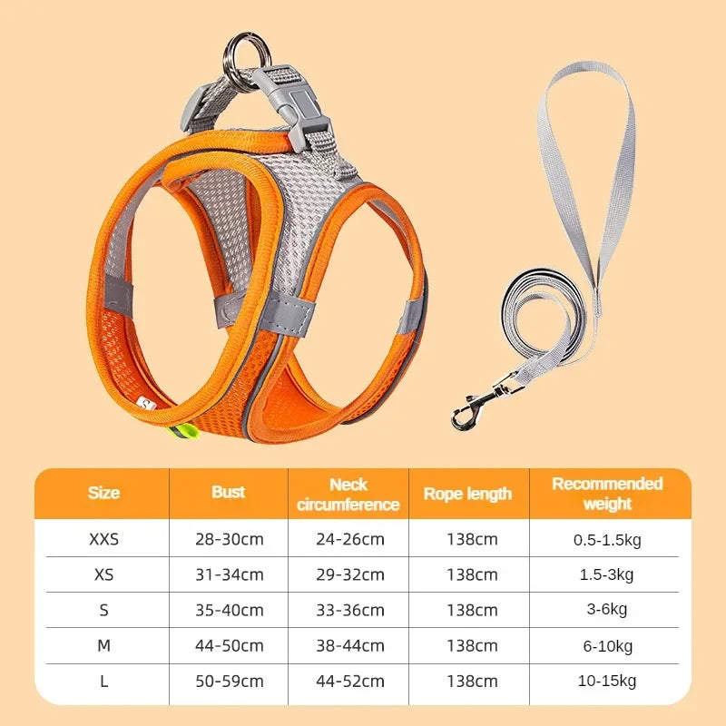 Dog Safety Harness Reflective Breathable Adjustable Pet Vest
