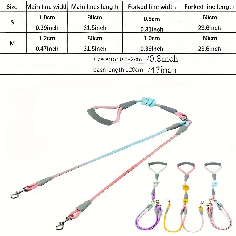 Double Pet Leash With Jewel-Tone Gradient For Middle Eastern Pet Owners