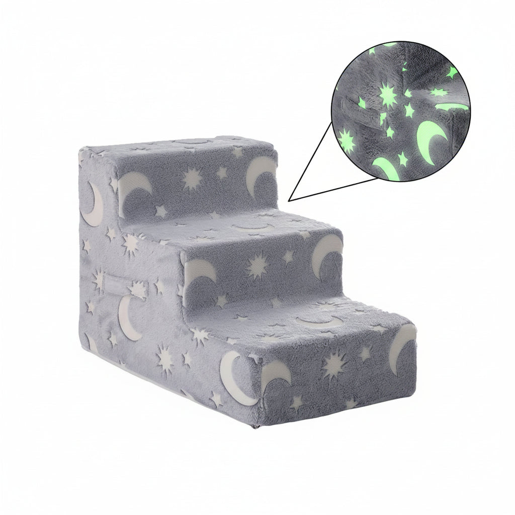 Pet Stairs Ramp 3-4 Step Dog Cat Ladder With Detachable Sponge
