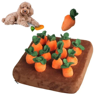Dog Snuffle Mat Interactive Carrot Plush Toy For Pet Training