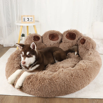 Fluffy Dog Bed Winter Warm Large Pet Sofa Basket Mat