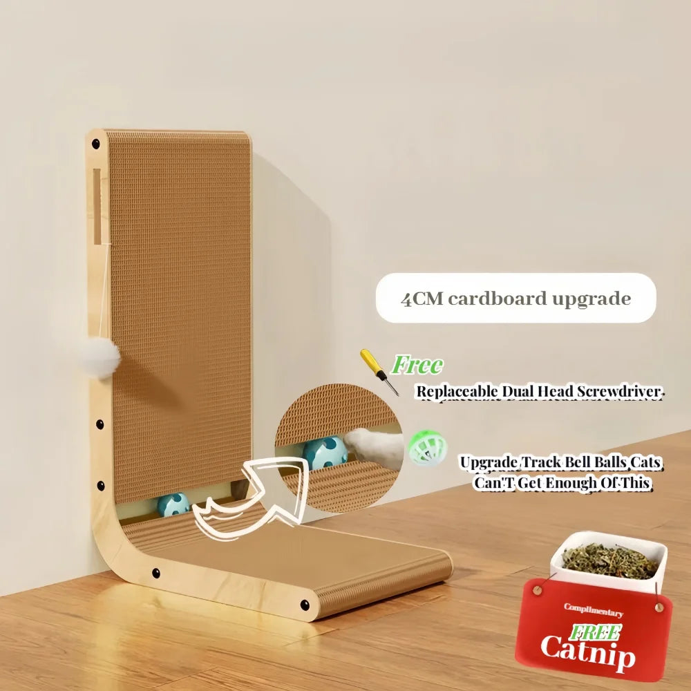 Cat Scratching Post Large L-Shape Cardboard Scraper Pet Toy