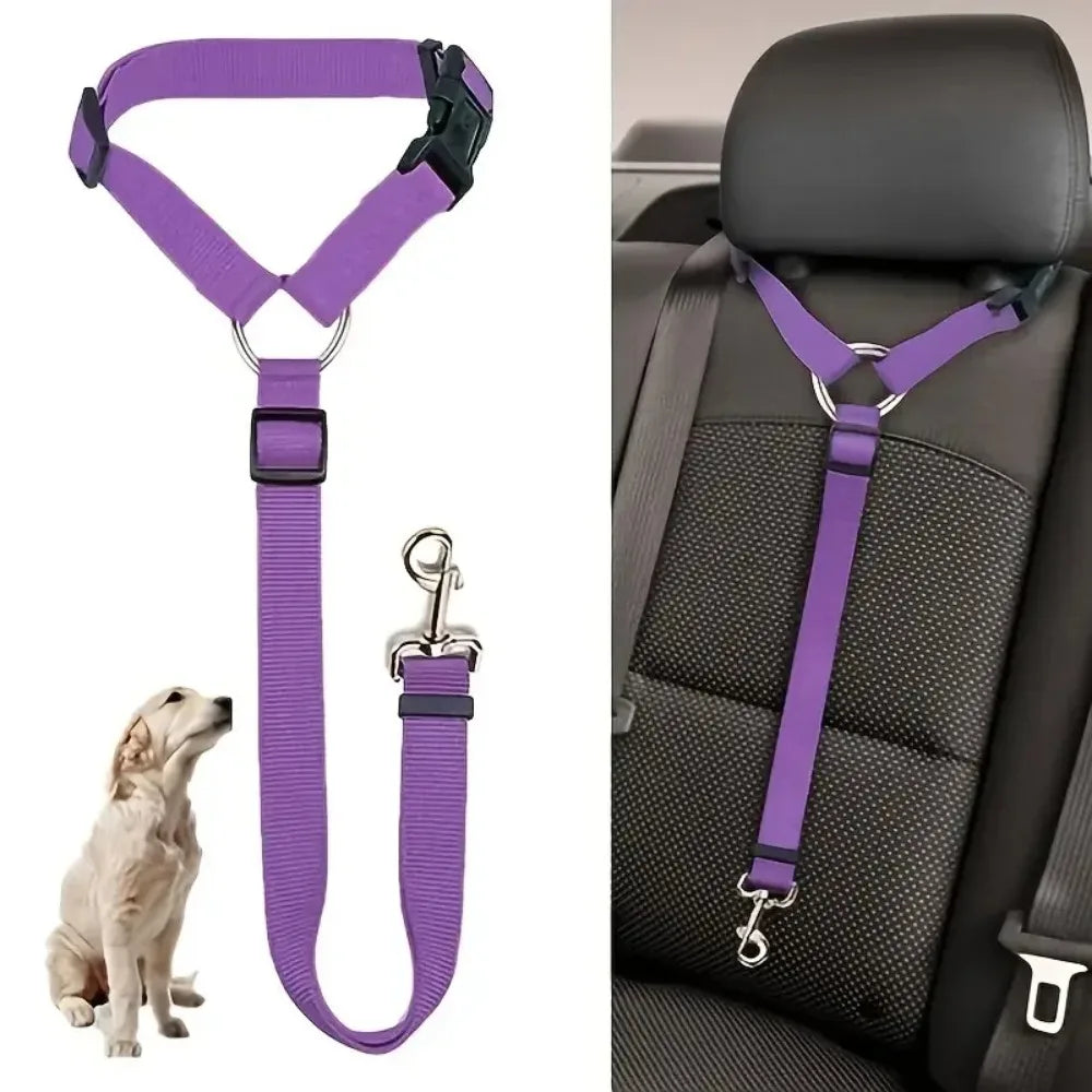 Pet Dog Cat Car Seat Belt Safety Restraint Adjustable Headrest