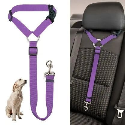 Pet Dog Cat Car Seat Belt Safety Restraint Adjustable Headrest
