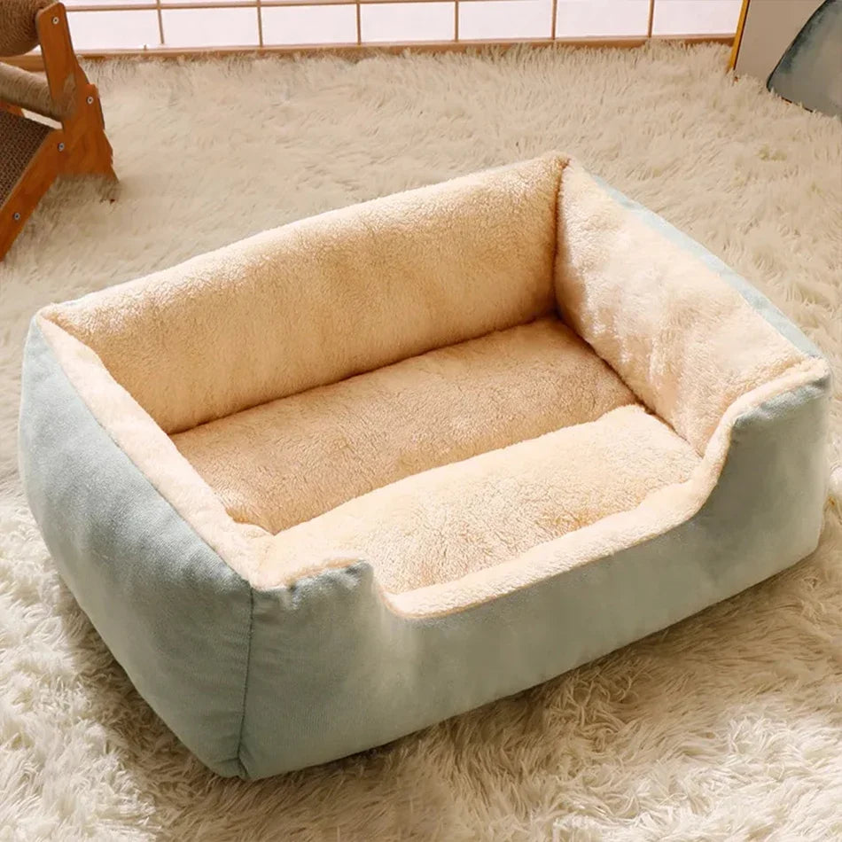 Premium Cat Bed Plush Pet Cushion - Comfortable Sleeping Basket