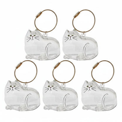Cat Fur Memorial Charm Resin Keepsake Capsule Pet Hair Keychain
