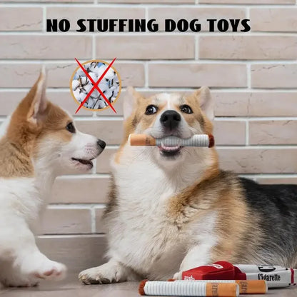 Funny Interactive Plush Dog Chew Toy - Cigarette Design Pet Gift