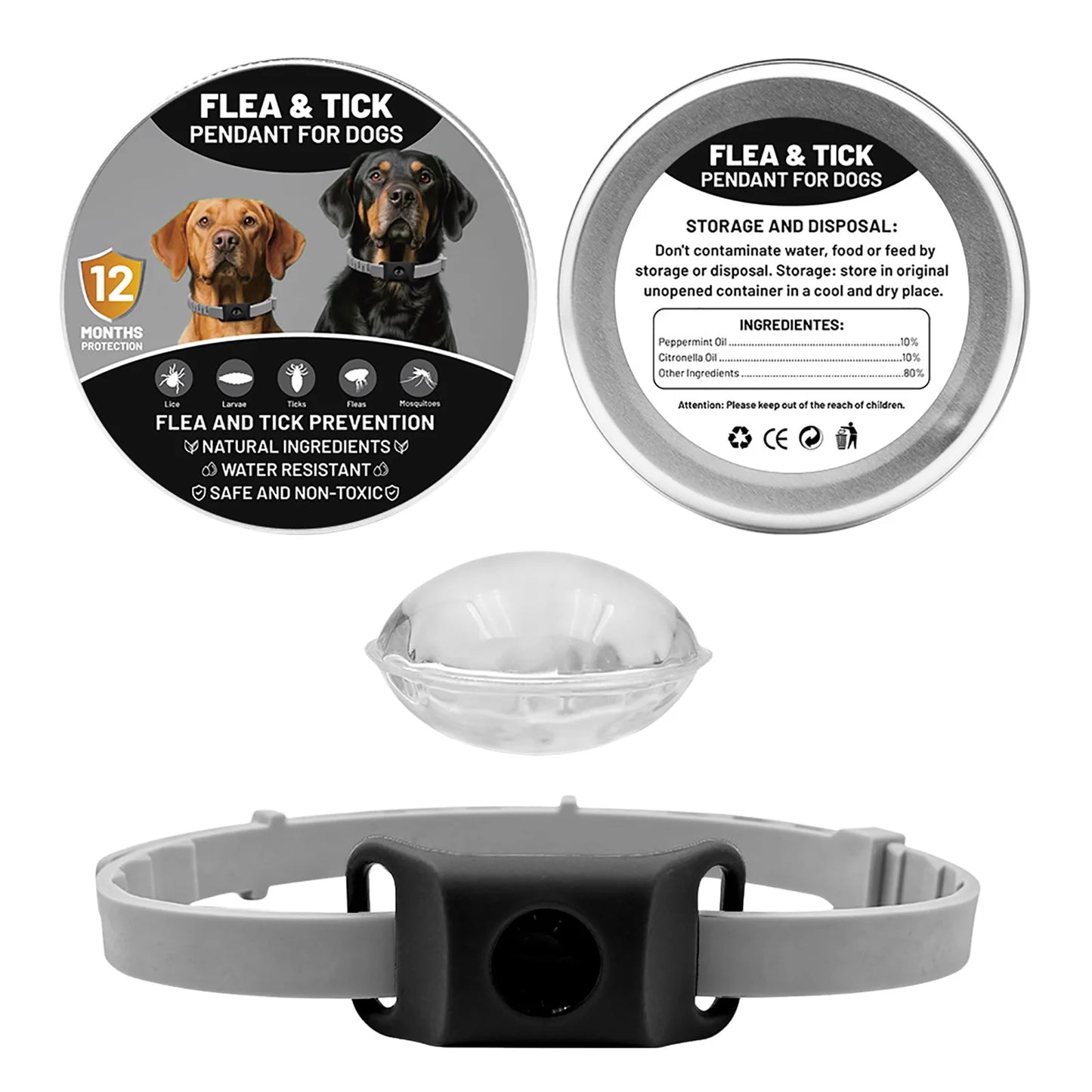 Flea And Tick Pendant For Dogs Natural Protection Green