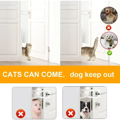 Adjustable Dog Door Latch - Pet Gate Lock Strap Keeps Dogs Out