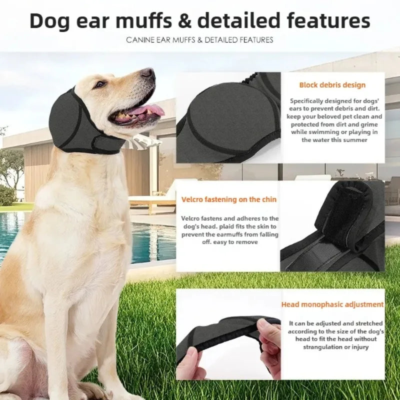Waterproof Dog Ear Muffs For Swimming Grooming Noise Cancelling