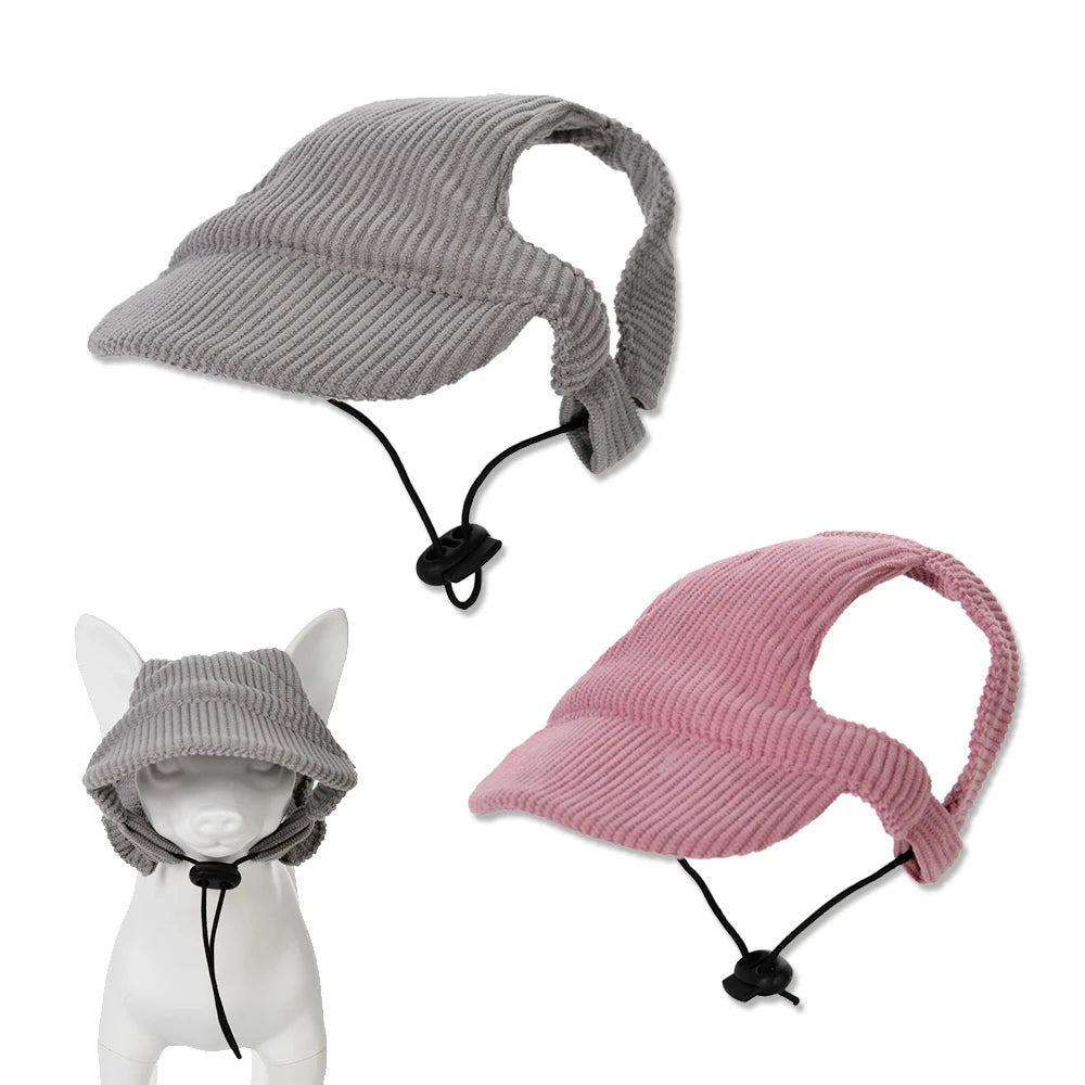 Cute Pet Hat Adjustable Breathable Cap With Ear Holes For Cats Dogs