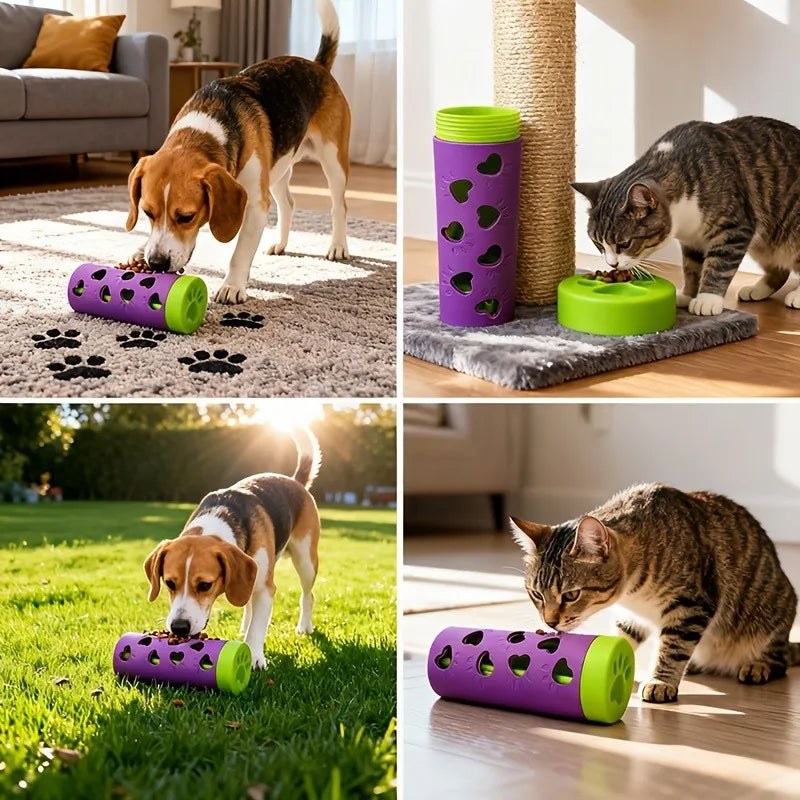 Detachable Pet Slow Feeder Treat Dispenser - Durable Chew Toy Roller