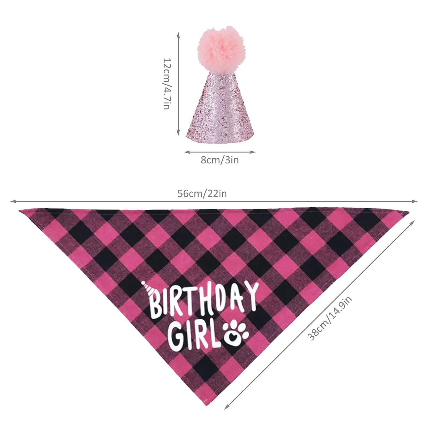 Dog Birthday Party Supplies Set With Hat And Bandana For Medium Large Dogs