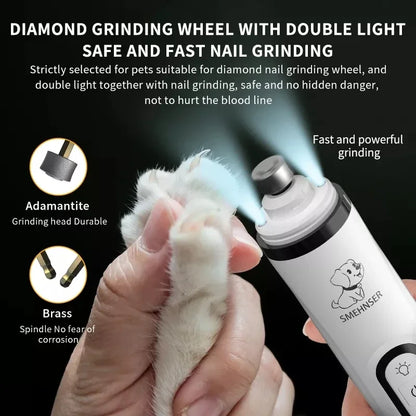 Electric Pet Nail Grinder With LED Light For Cats And Dogs