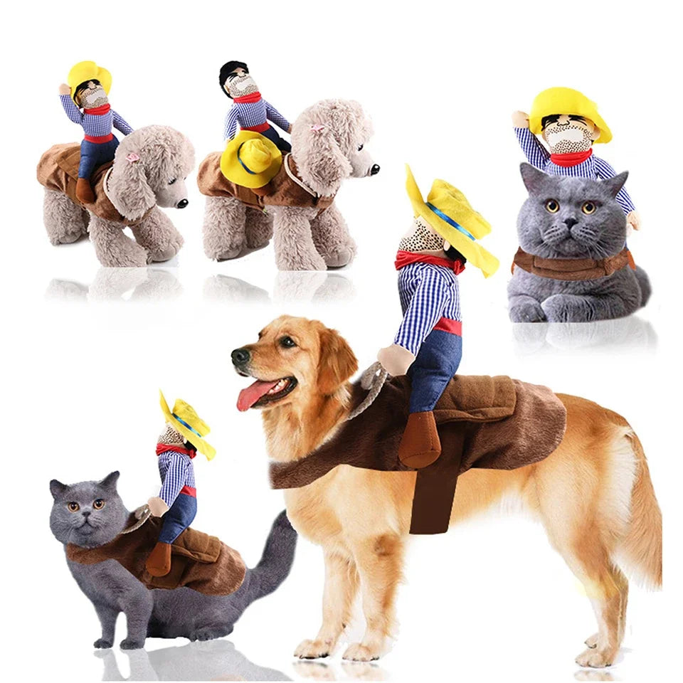 Halloween Dog Costume Cowboy Jacket For Small Large Dogs