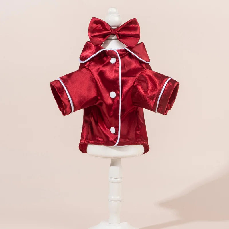 Comfortable Pet Pajamas Set With Detachable Flower Headwear