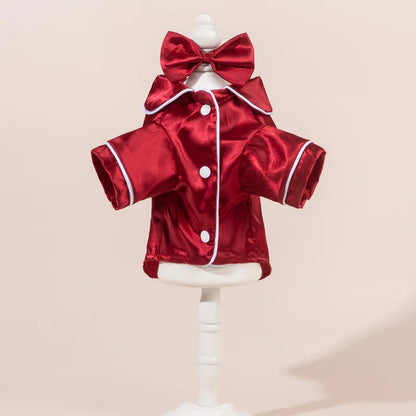 Comfortable Pet Pajamas Set With Detachable Flower Headwear