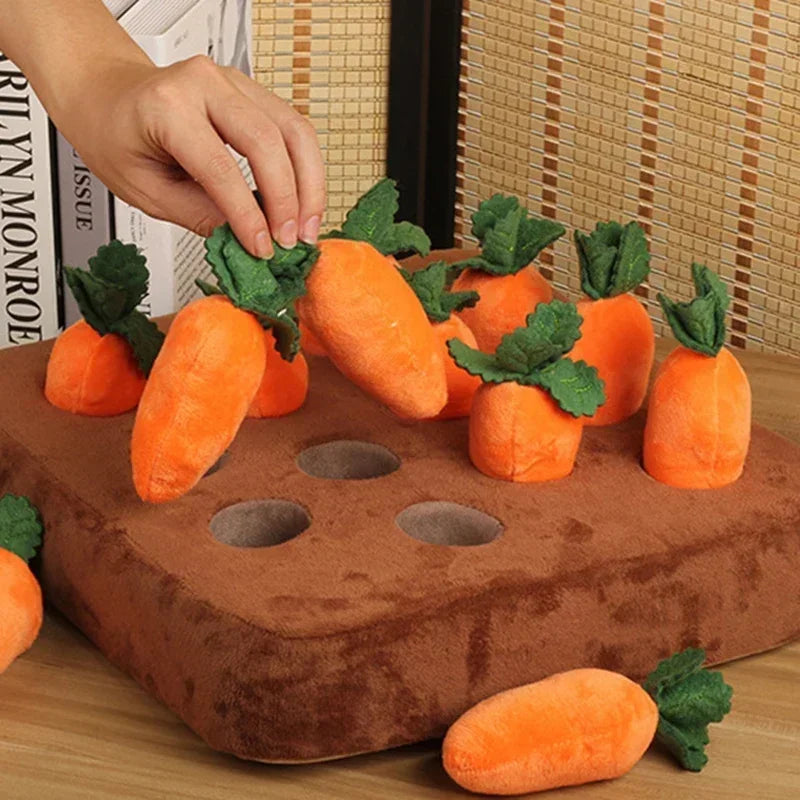 Dog Snuffle Mat Interactive Carrot Plush Toy For Pet Training