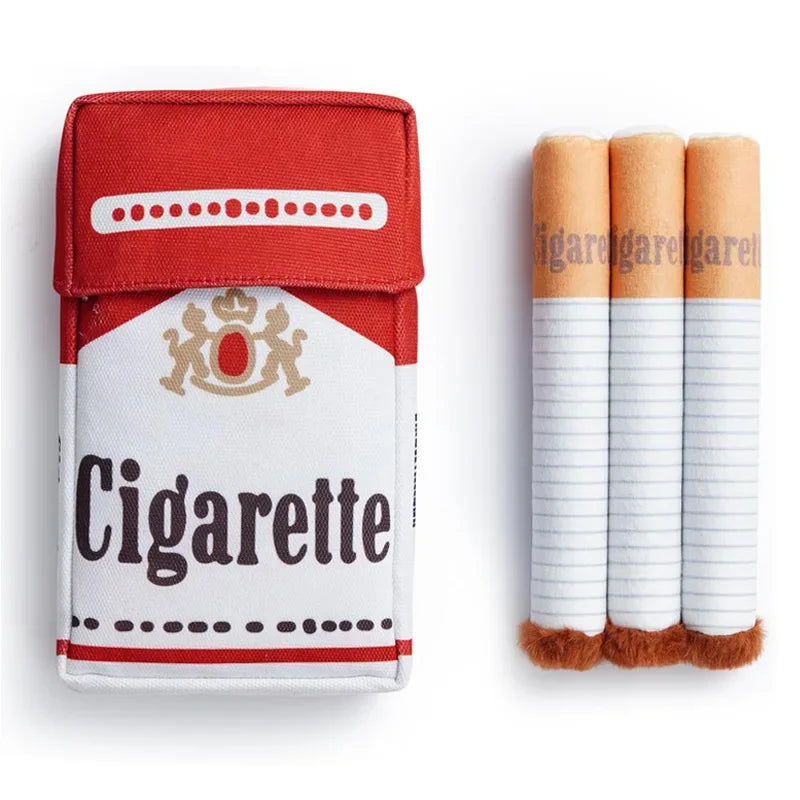 Funny Interactive Plush Dog Chew Toy - Cigarette Design Pet Gift