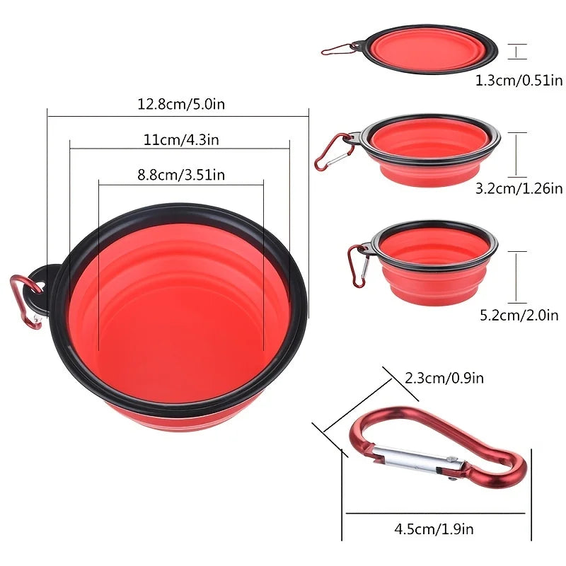 Portable Pet Food Bowl - Collapsible Silicone Travel Bowl for Dogs and Cats