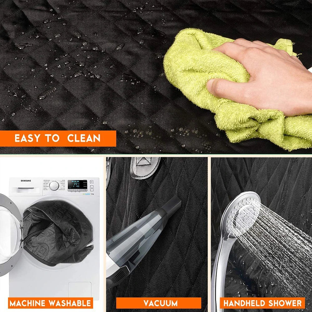 Dog Seat Cover For Back Seat With Waterproof Mesh Window