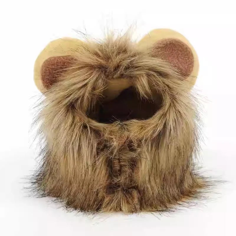 Cat Lion Mane Costume Pet Cosplay Hat for Halloween Christmas