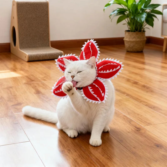 Winter Funny Cat Hat Demogorgon Scary Pet Costume Adjustable