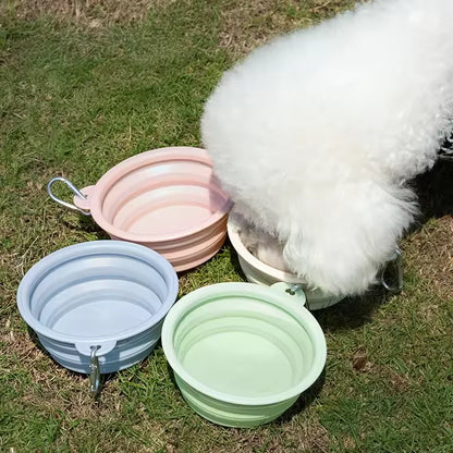 Foldable Silicone Dog Bowl - Portable Pet Travel Feeding Container