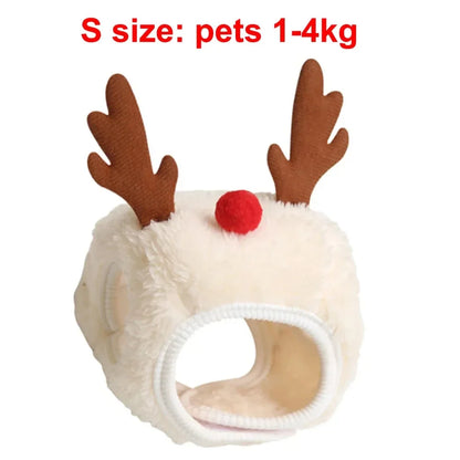Christmas Pet Costume Santa Hat with Bandana Set for Cats Dogs