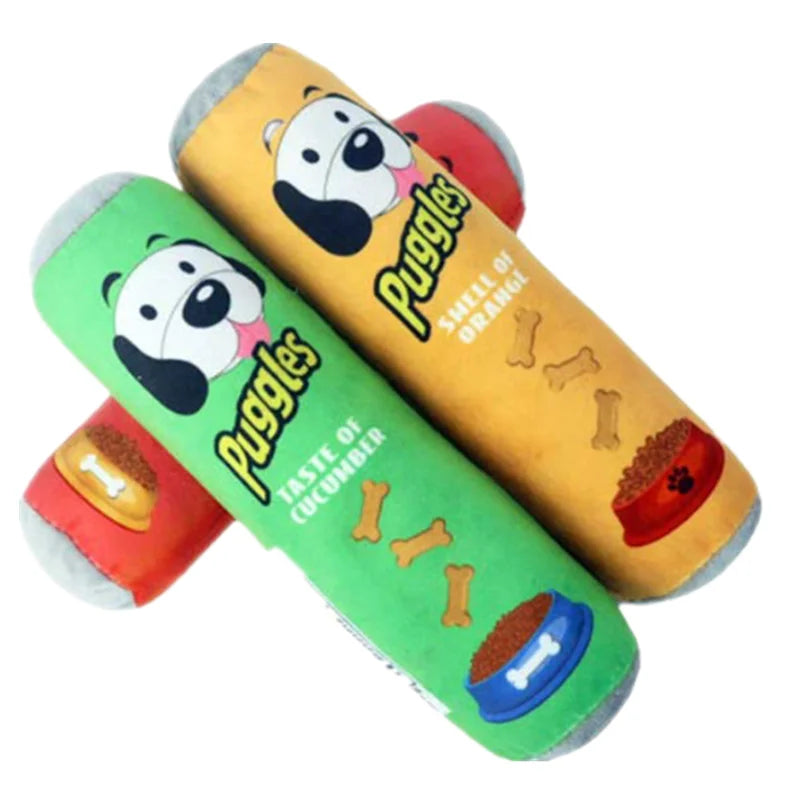 Stuffed Dog Squeaker Toy - Plush Interactive Chew Toy For Small Dogs