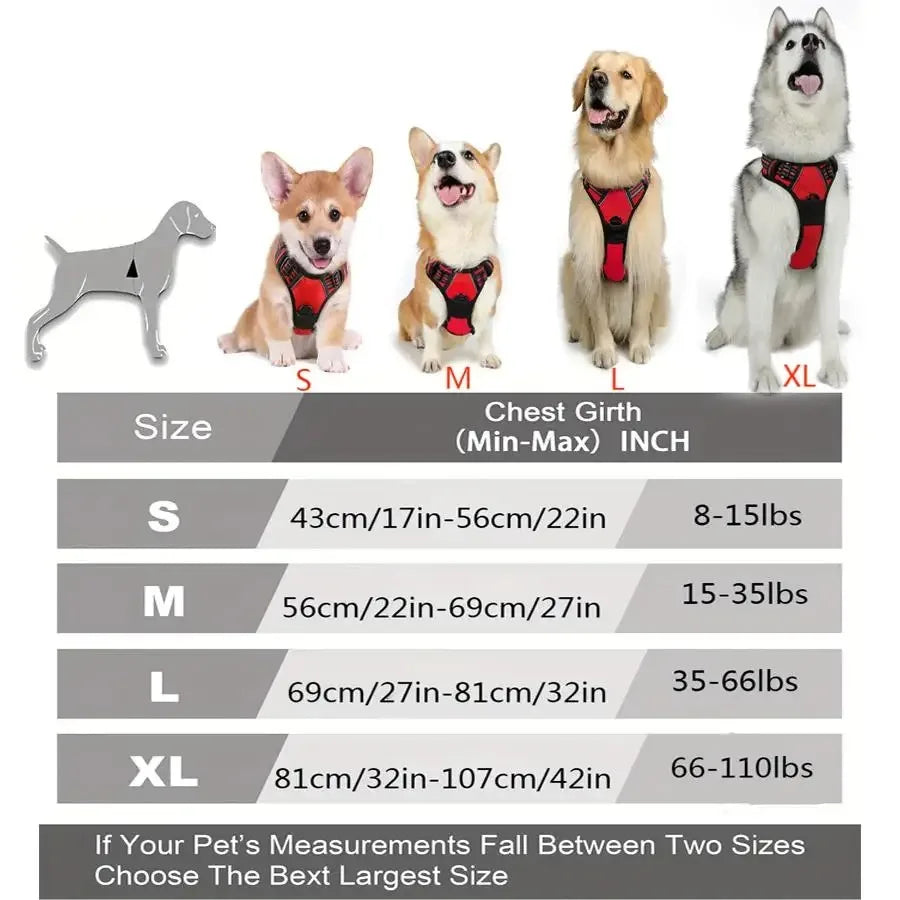 Dog Harness Vest Set With Collar And Leash For All Size Dogs