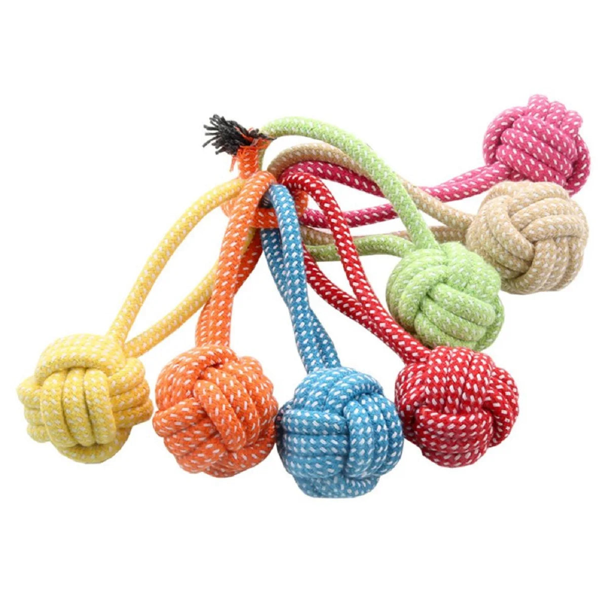 Dog Rope Toy - Cotton Chew Ball for Teeth Cleaning and Tug of War