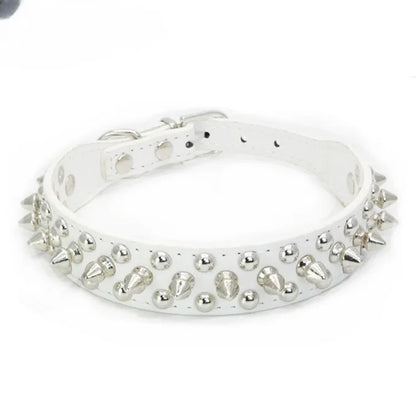 Adjustable Spiked Dog Collar - PU Leather Punk Rivet Pet Collar