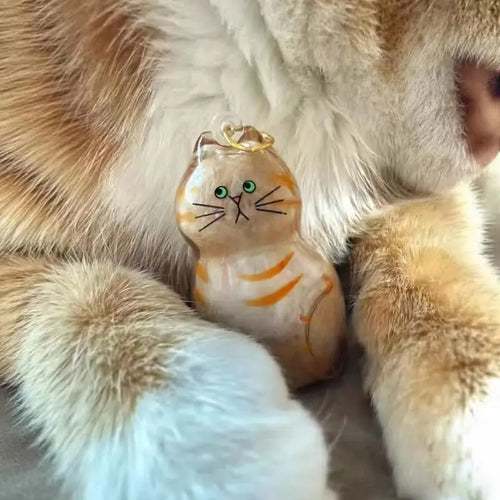Cat Fur Memorial Charm Resin Keepsake Capsule Pet Hair Keychain